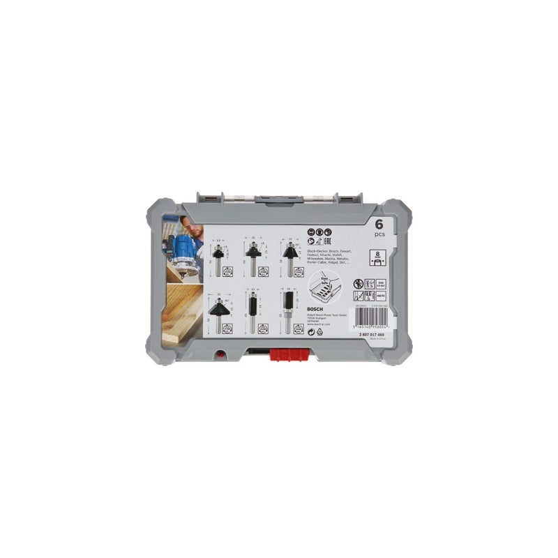 Bosch PRO Kantenfräser-Set, Schaft 8 mm, 6-tlg. #2607017469