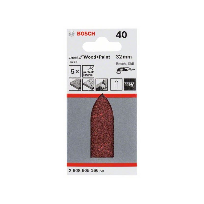 Bosch Schleifblatt C430, 32 mm, 40, ungelocht, 5er-Pack #2608605166