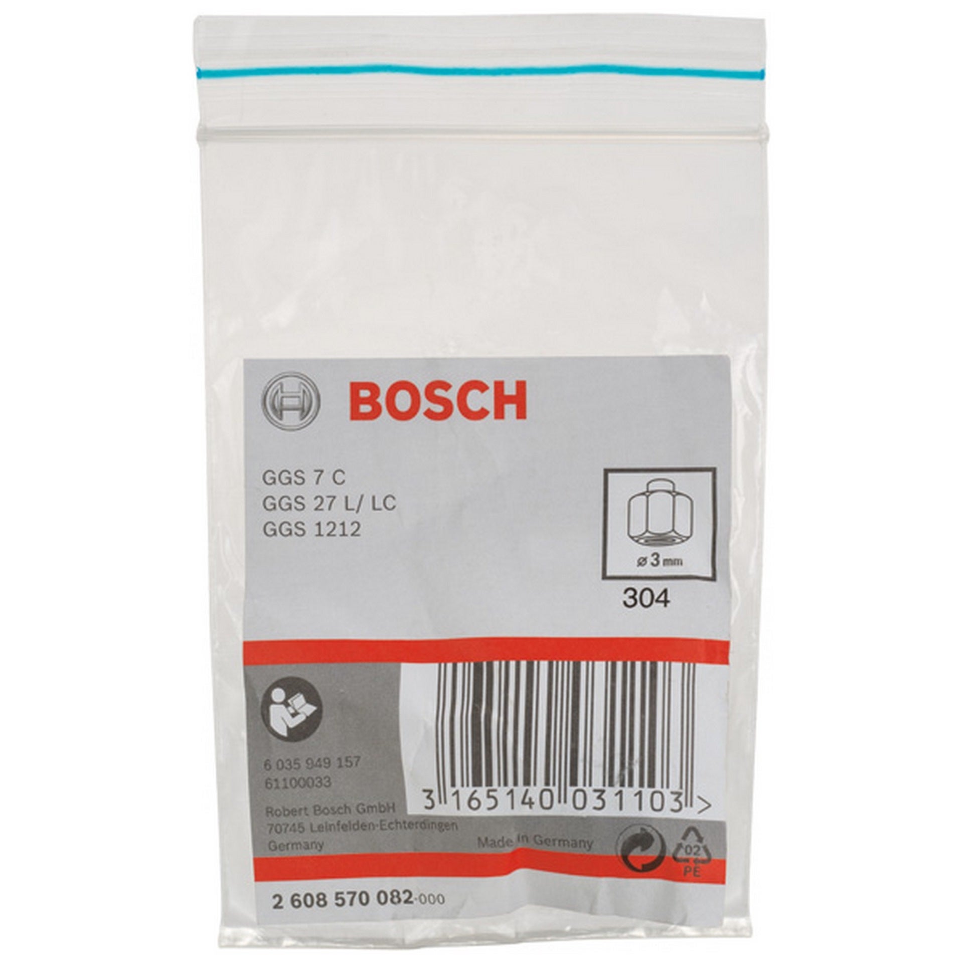 Bosch Spannzange mit Spannmutter, 3 mm, für Bosch-Geradschleifer #2608570082