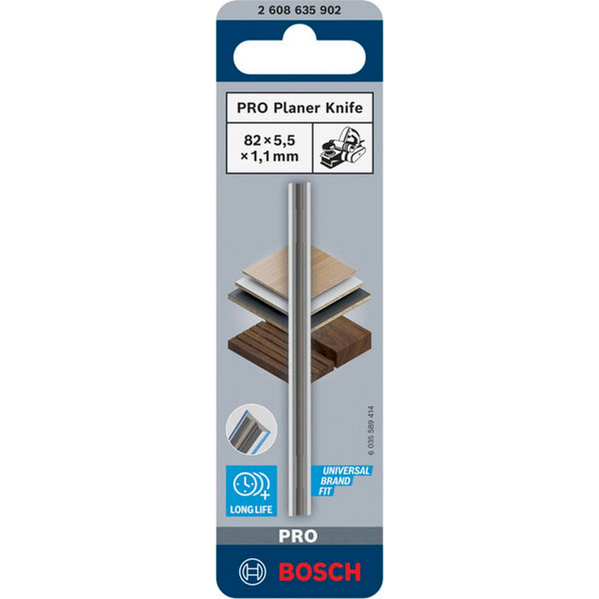 Bosch PRO Hobelmesser, 82 x 5,5 x 1,1 mm, 1 Stk #2608635902