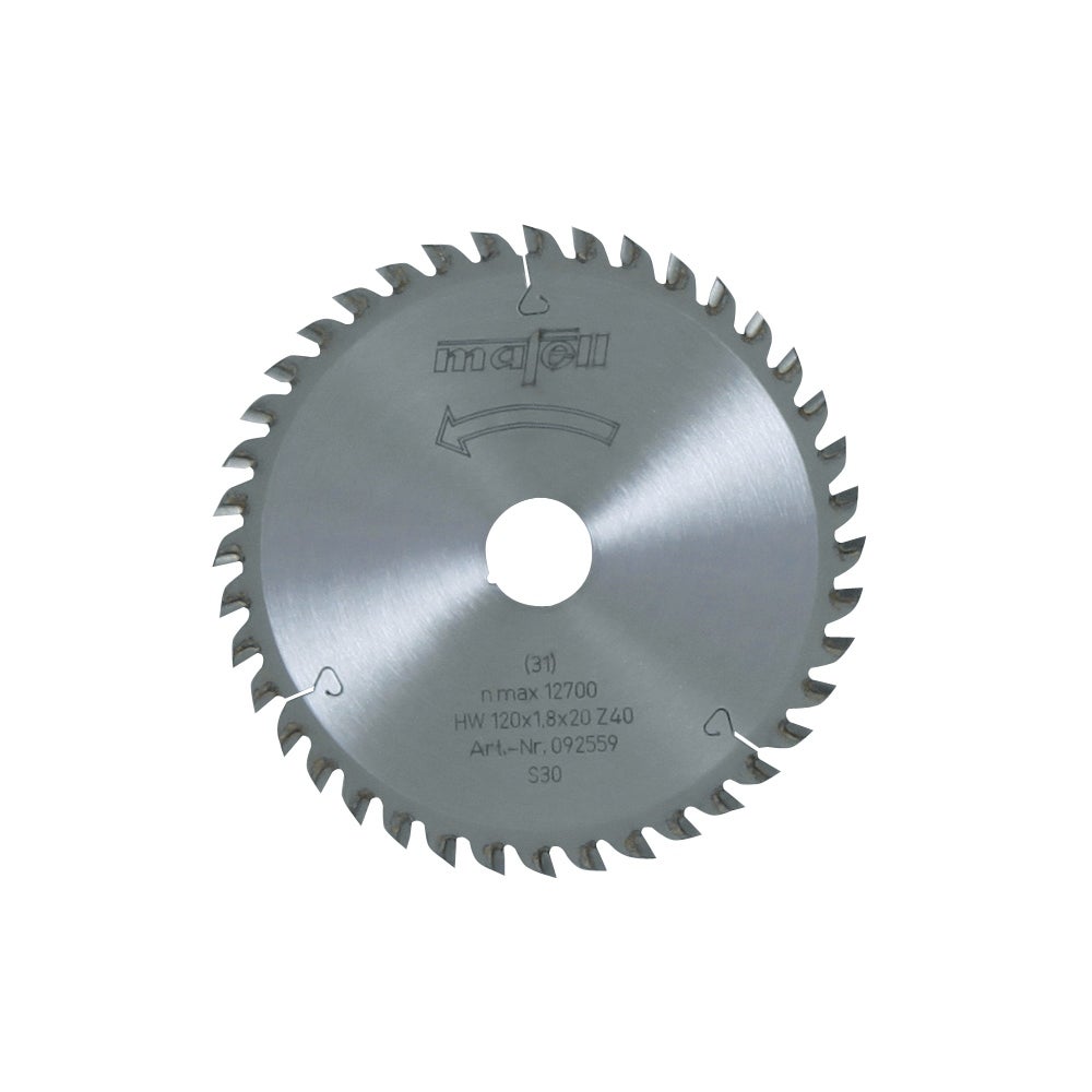 Mafell Sägeblatt-HM, 120 x 1,2/1,8 x 20 mm, Z 40, FZ/TR #092559
