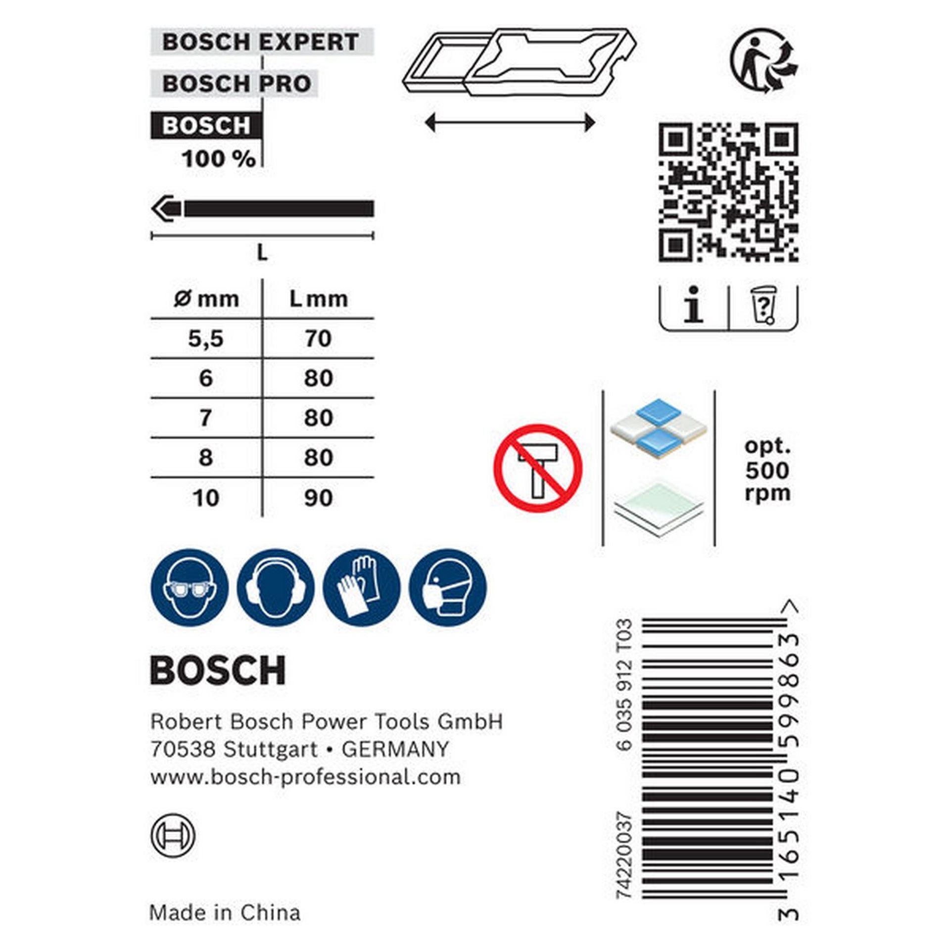 Bosch CYL-9 Ceramic dry Fliesenbohrer-Set, 5,5/6/7/8/10 mm, 5-tlg #2608587170