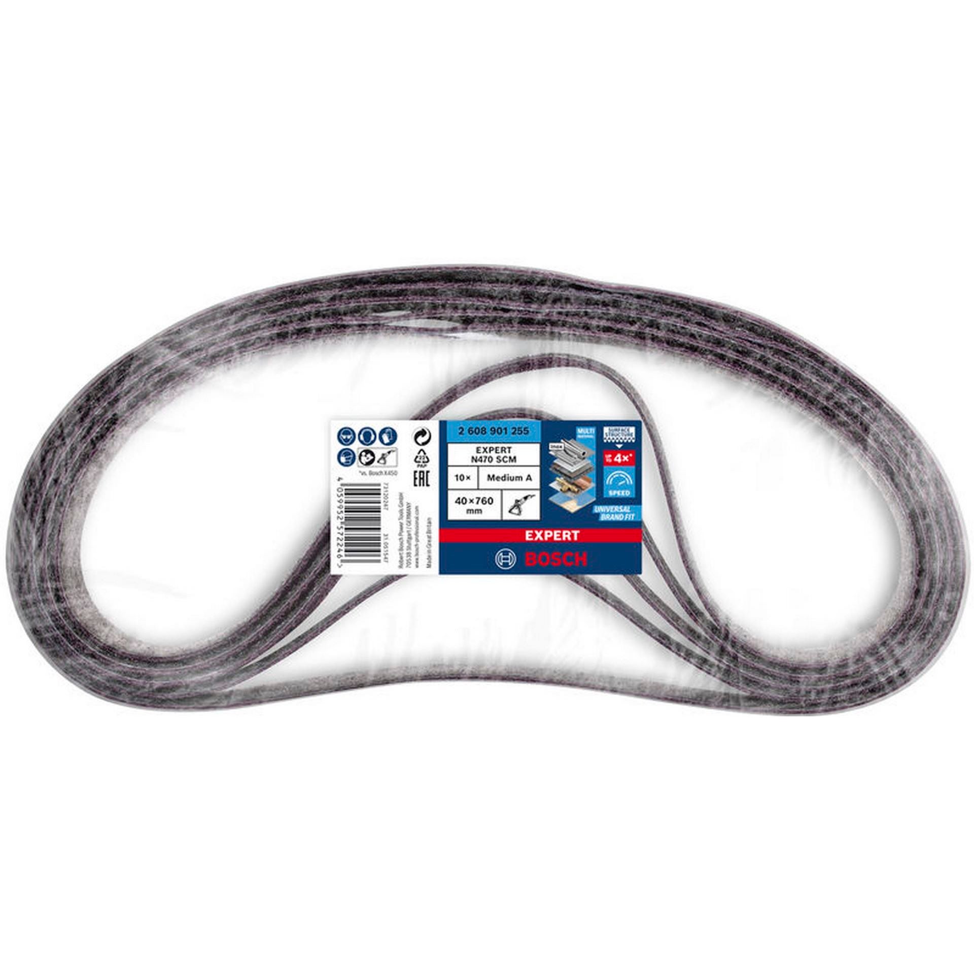 Bosch EXPERT N470 Schleifband, 40x760mm, medium, 10-tlg. #2608901255