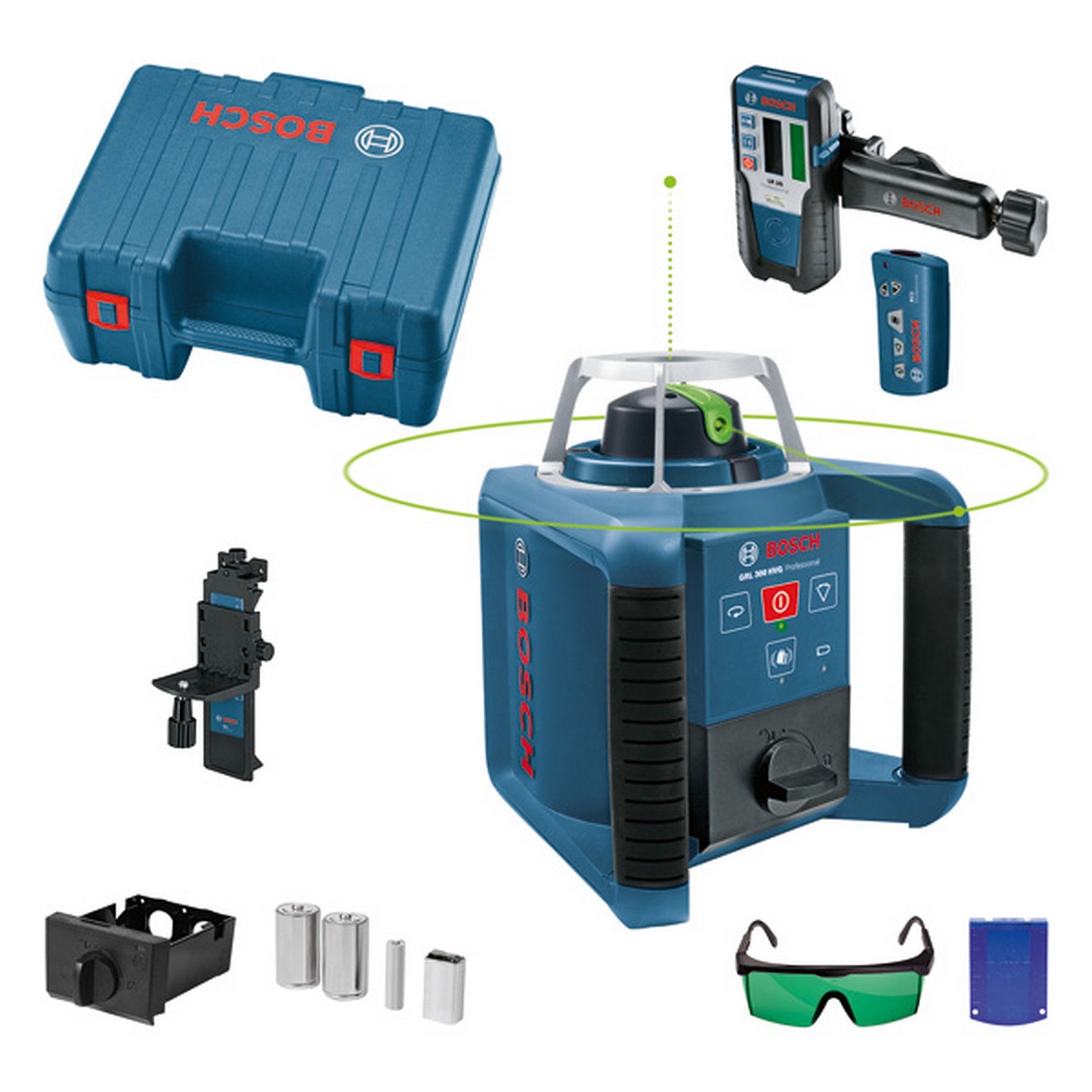 Bosch Rotationslaser GRL 300 HVG, 1 x 9 V-Blockbatterie (6LR61) im Handwerkerkoffer #0601061701