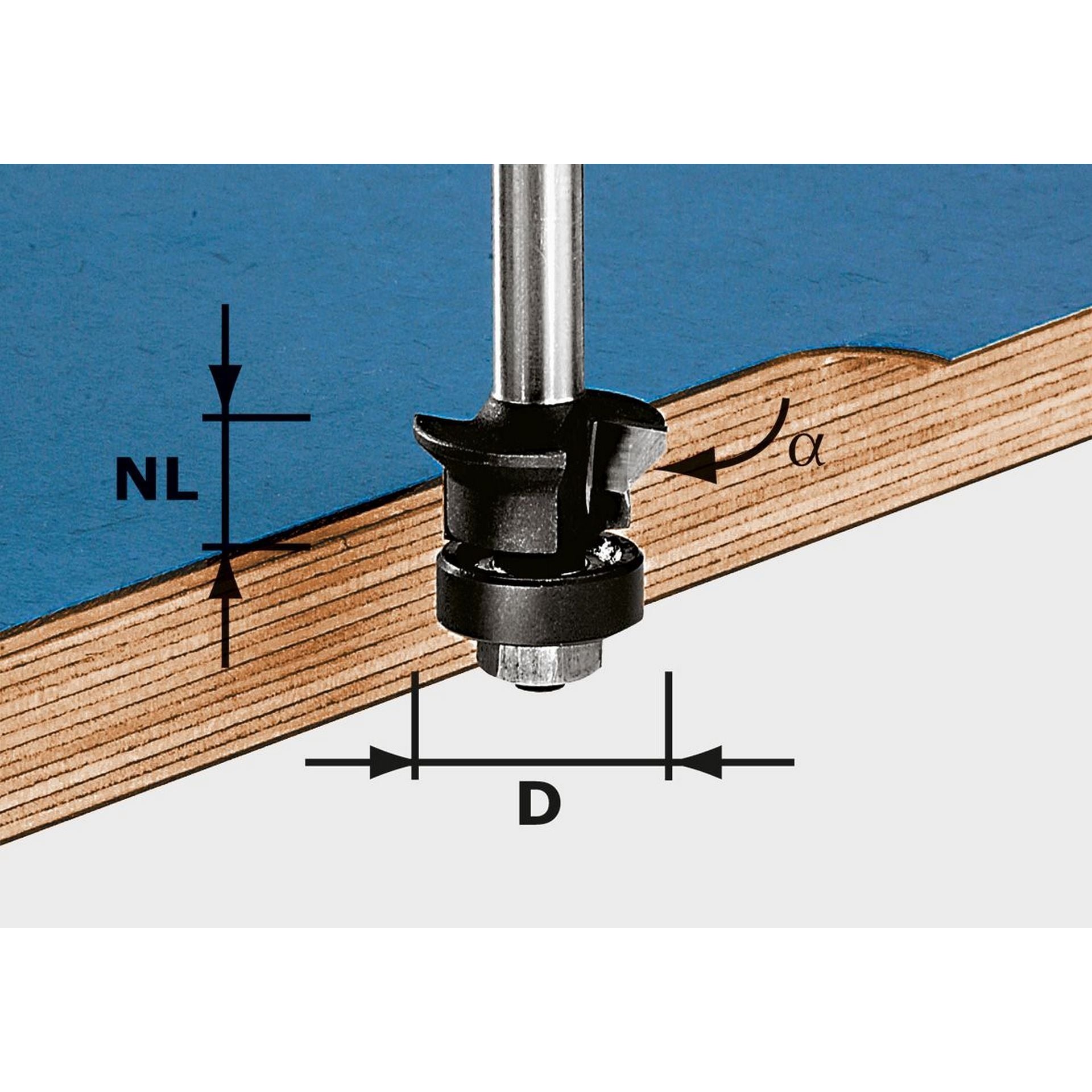 Festool Fase-Bündigfräser HW S8 D24/0° +45° #491026