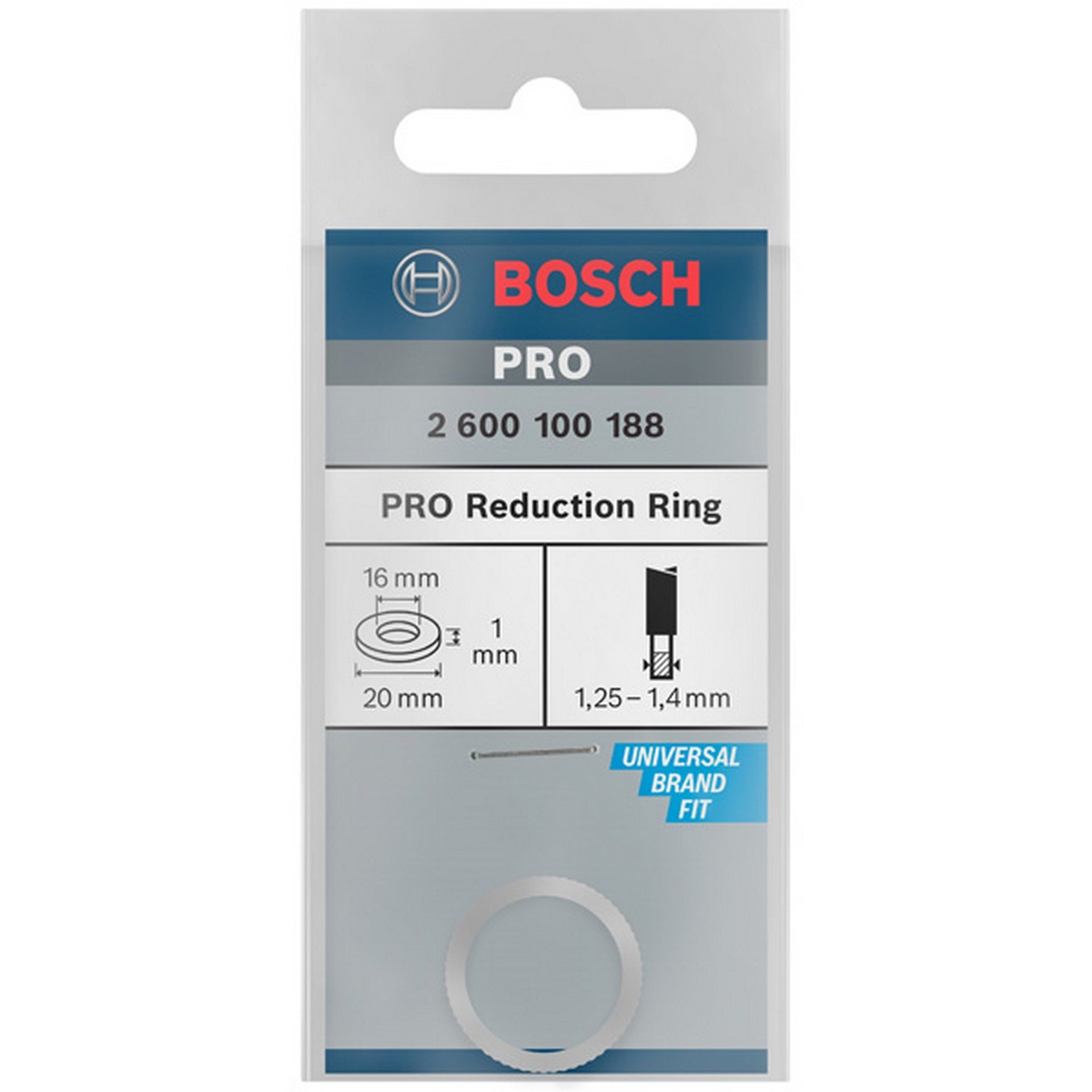 Bosch Reduzierring für PRO Kreissägeblatt, 20 x 1 x 16 mm #2600100188
