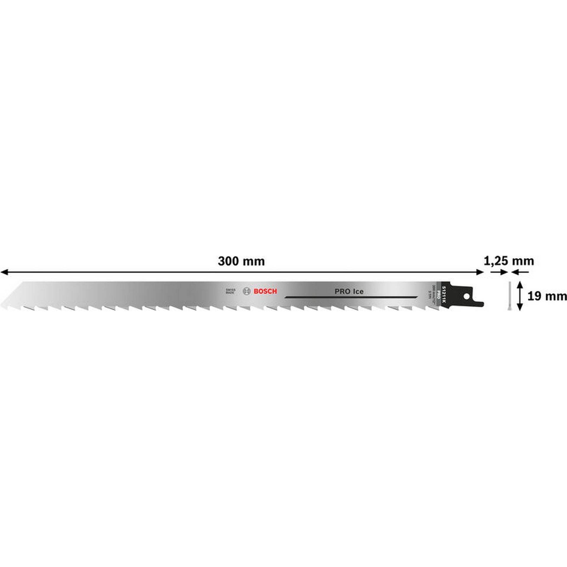 Bosch PRO Ice S1211K Säbelsägeblatt, 1,25 x 19 x 300 mm, 5-tlg. #2608652900