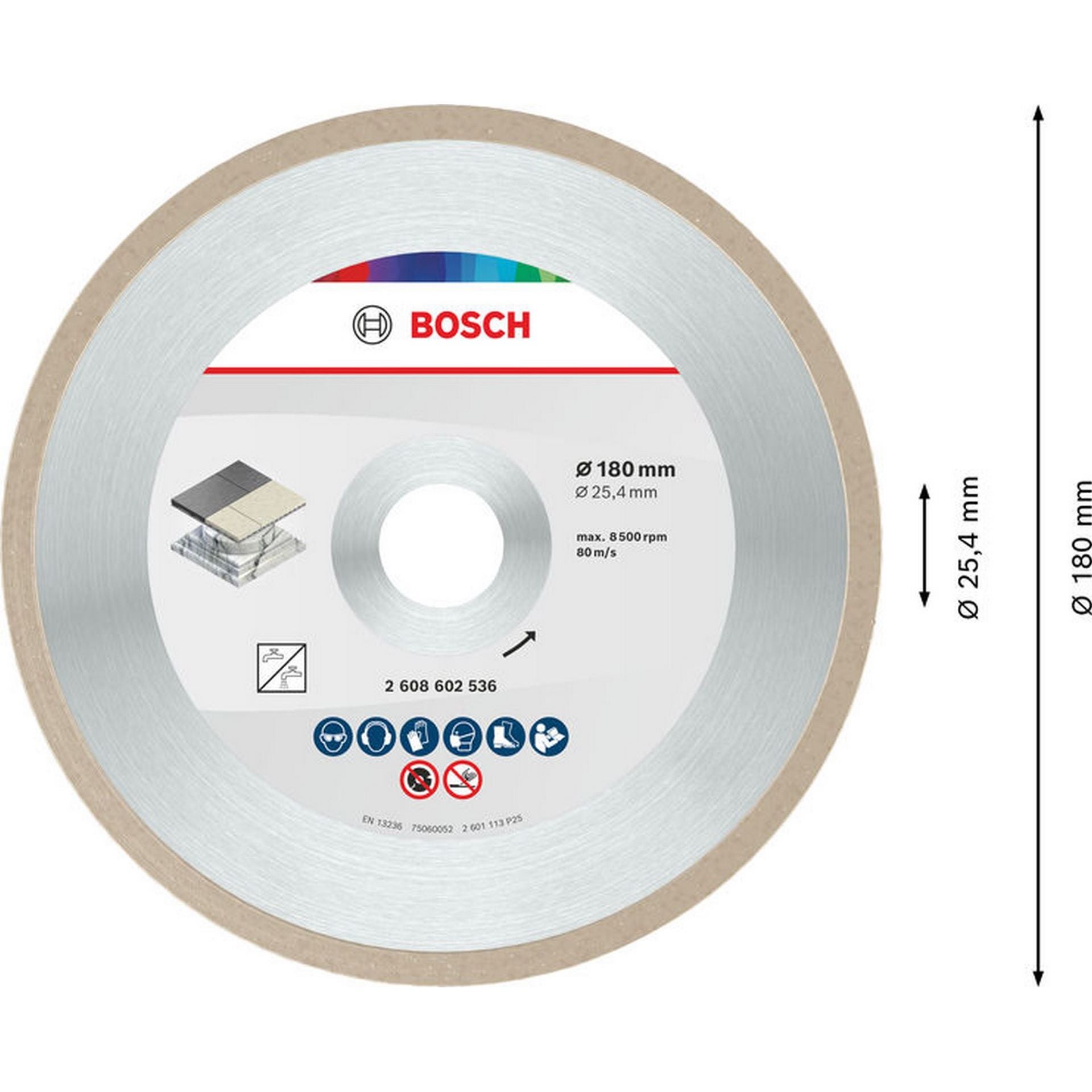 Bosch Ceramic Trennscheibe, 180 x 7 mm, Bohrung 25,4 mm #2608602536