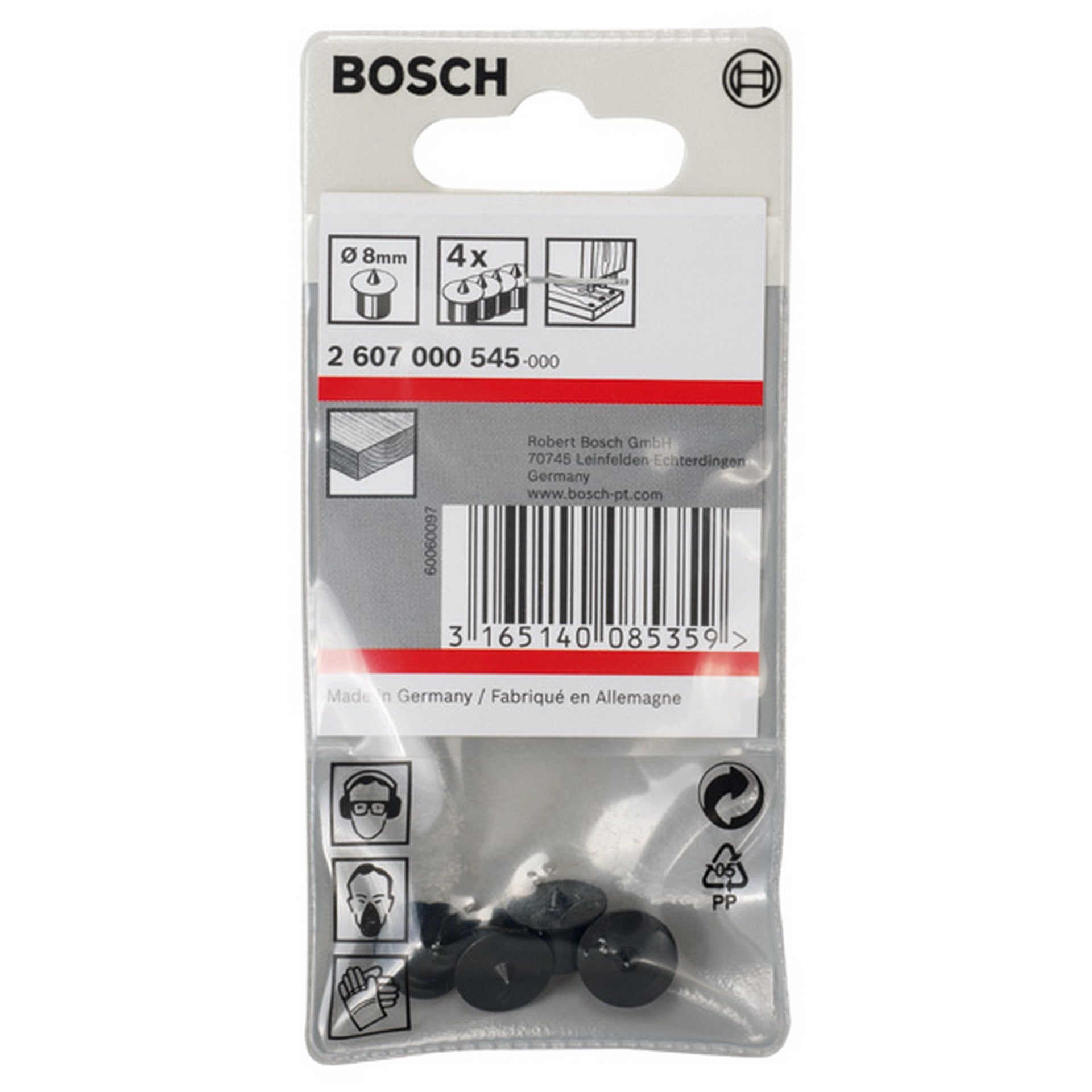 Bosch 4-tlg. Dübelzentrierstift-Set, 8 mm #2607000545