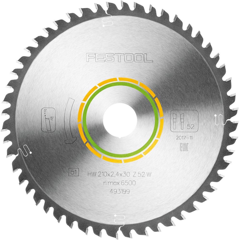 Festool Kreissägeblatt WOOD FINE CUT HW 210x2,4x30 W52 #493199