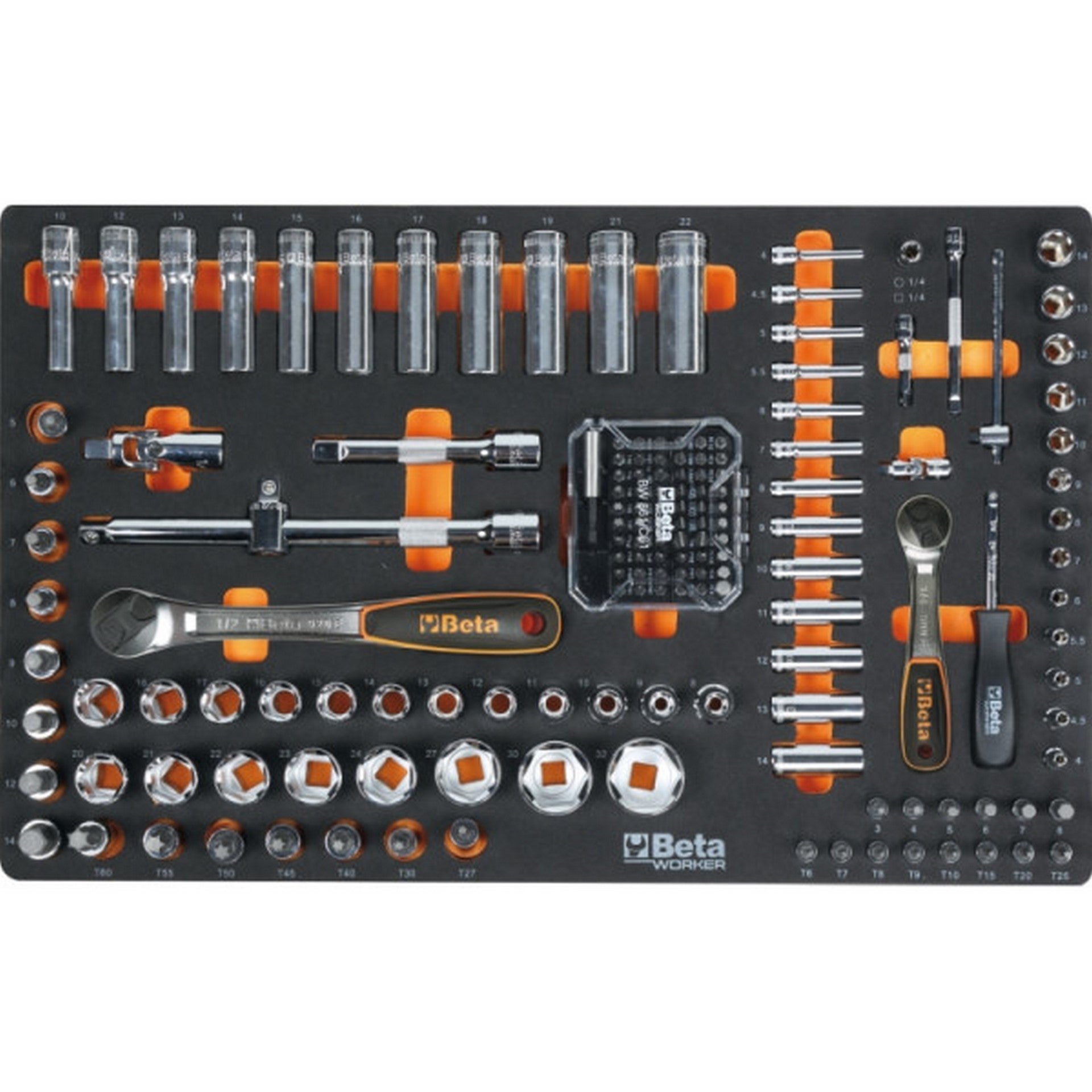 Beta Werkzeugwagen mit 7 Schubladen, mit Werkzeugsortiment, 240-teilig BW 2400S R7/E-S #024006323