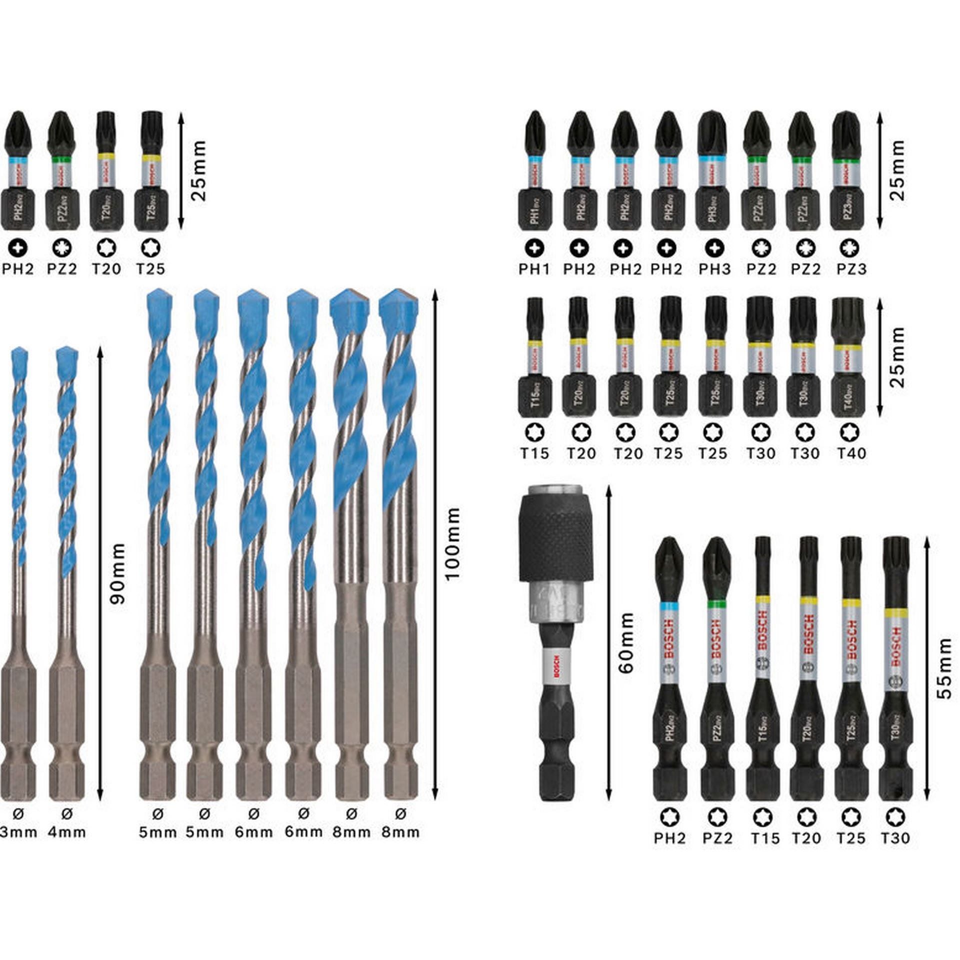 Bosch PRO Impact Schrauberbits und Multi Construction Bohrer Set, 35-tlg. #2608521U82