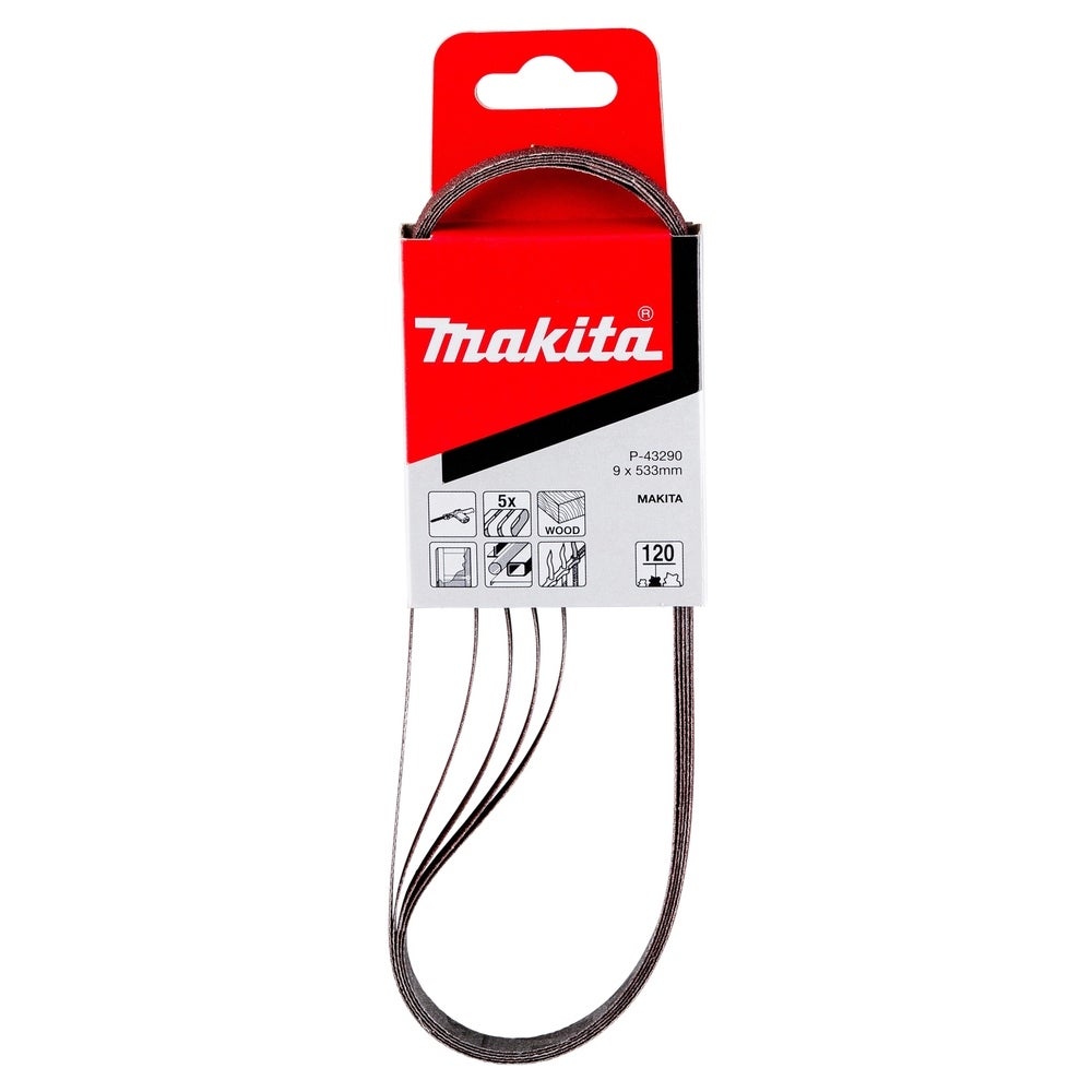 Makita Schleifband 9 x 533 mm, K120, 5 Stk. #P-43290