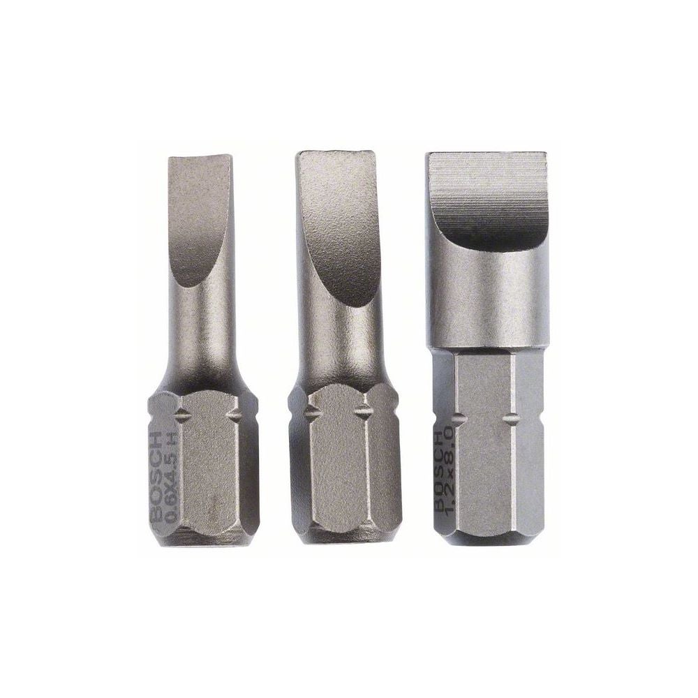 Bosch Schrauberbit-Set, Extra Hard, 3-tlg., S 0,6x4,5, S 0,8x5,5, S 1,2x8,0 #2607001750
