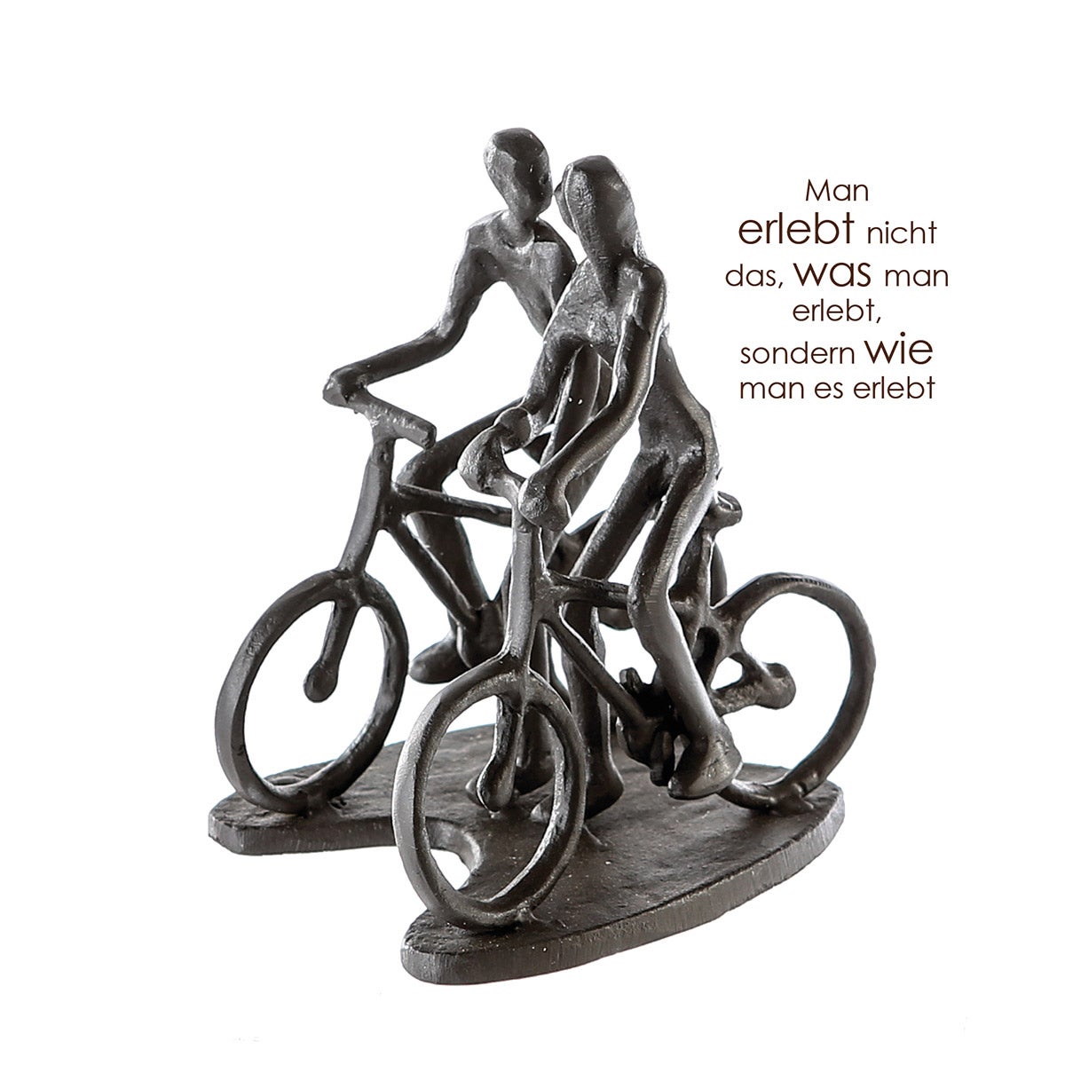 Skulptur Paar "Rad Tour" Paarmotiv (Bronzeoptik aus Eisen)
