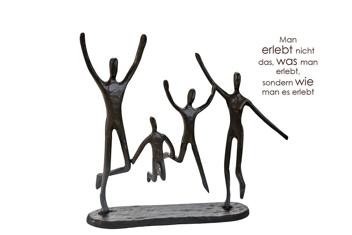 Skulptur "Jumping" (Bronzeoptik aus Eisen)