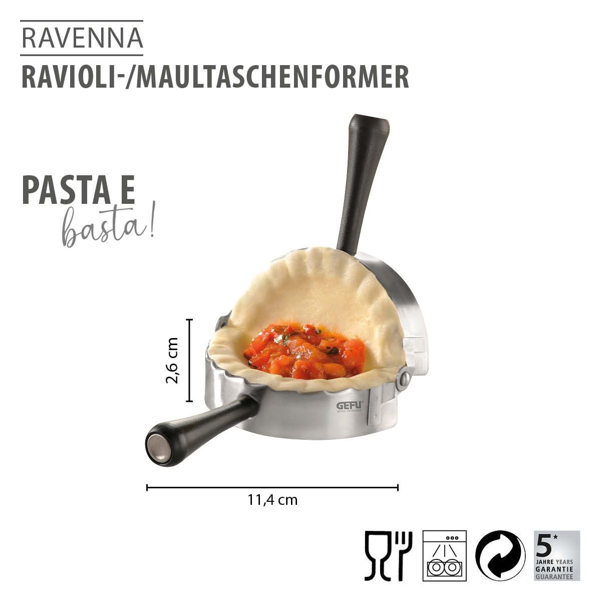 Ravioli-/Maultaschenformer Ø10cm klappbar RAVENNA, rund