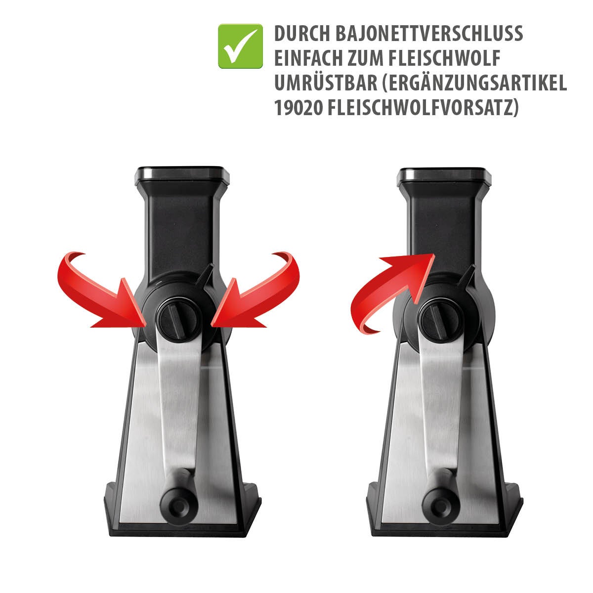 Set: Trommelreibe + Fleischwolfvorsatz TRANSFORMA