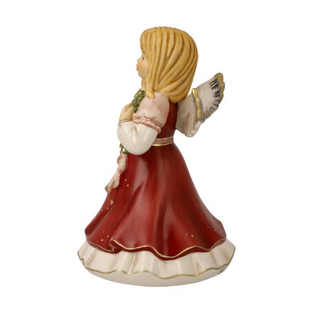 Engel m. Spieluhr "Herzensfroh"14cm (Bordeaux)