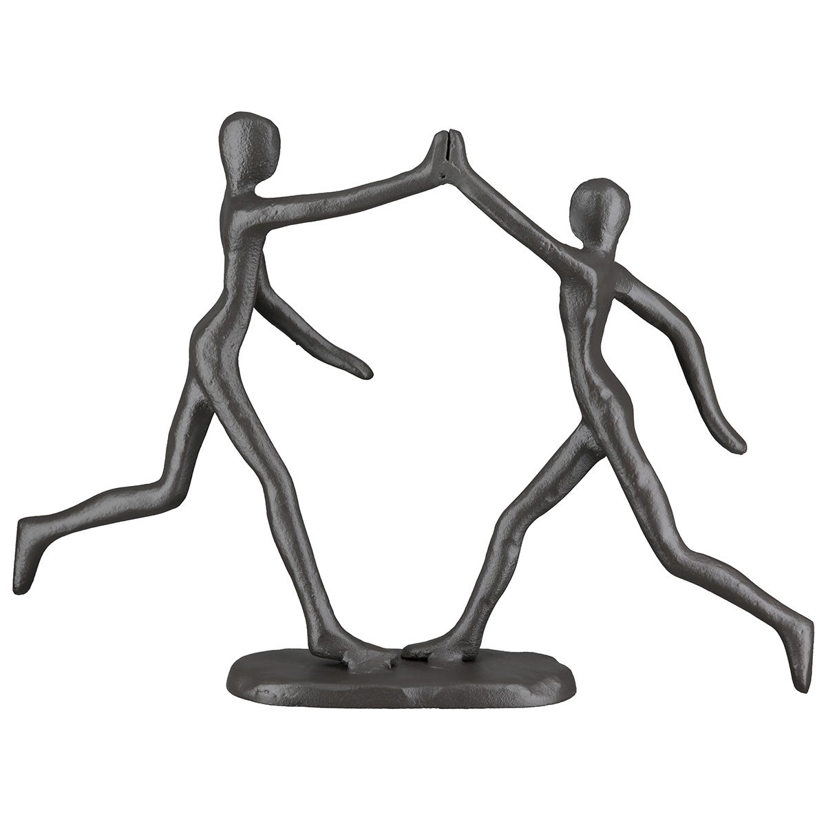 Skulptur Paar "High Five" (Bronzeoptik aus Eisen)