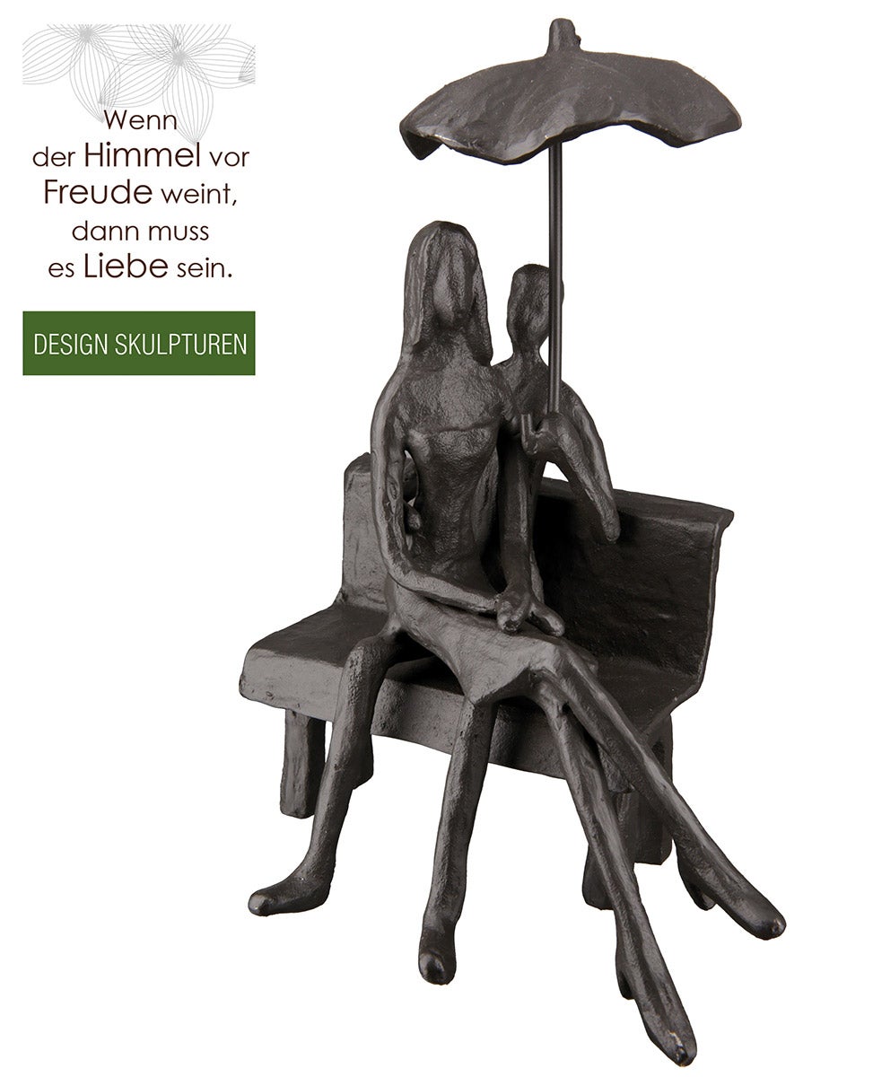 Skulptur "Zusammenhalt" Regenschirmmotiv (Bronzeoptik aus Eisen) Skulptur "Zusammenhalt" Regenschirmmotiv (Bronzeoptik aus Eisen)