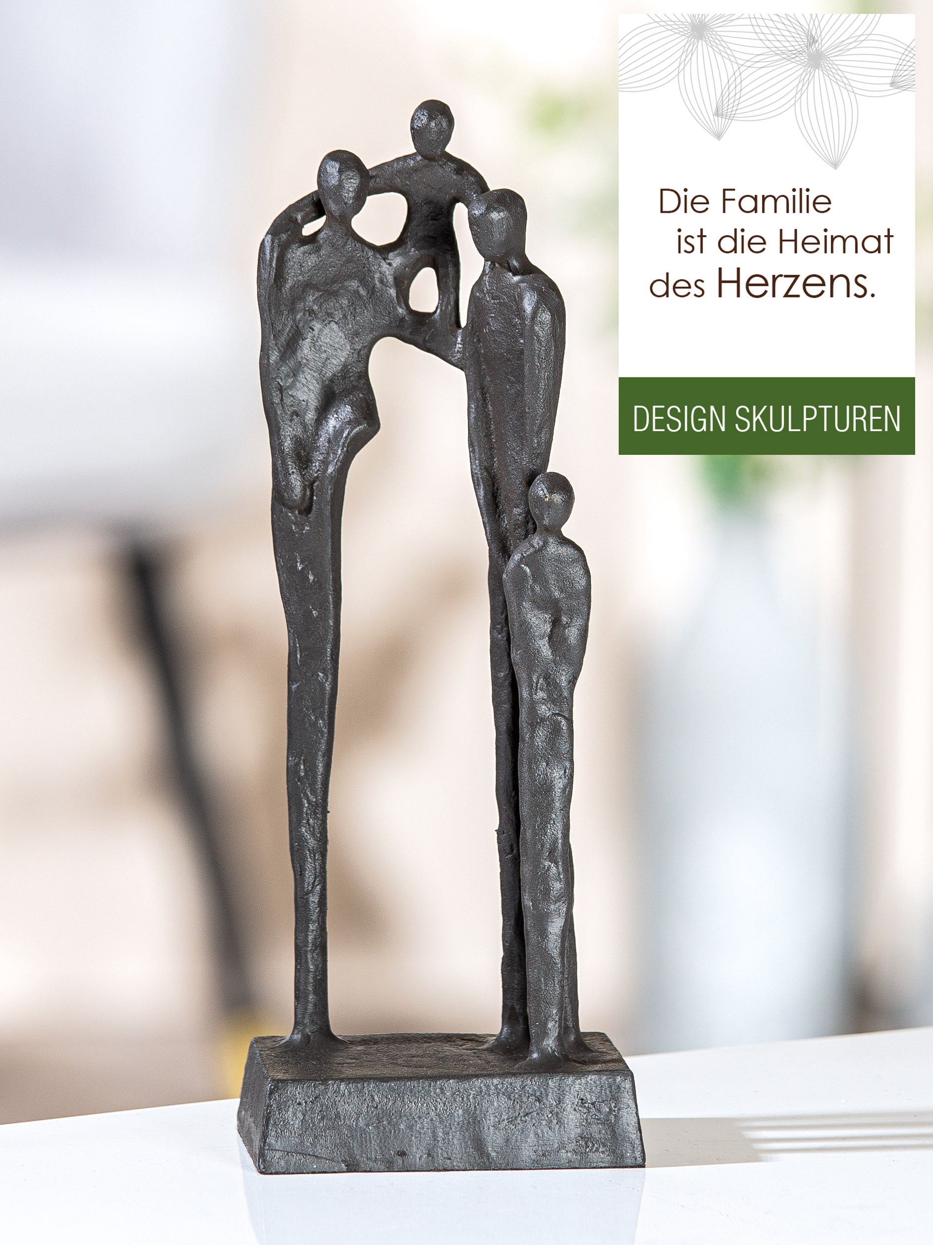 Skulptur "Happy Family" Familienmotiv (Bronzeoptik aus Eisen) Skulptur "Happy Family" Familienmotiv (Bronzeoptik aus Eisen)
