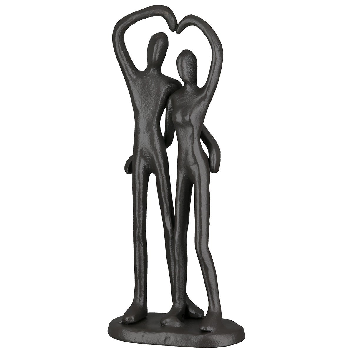 Skulptur Paar "One Heart" (Bronzeoptik aus Eisen)