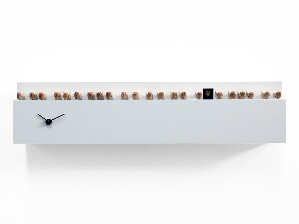 Wanduhr FATTI + IN LA' weiss (Design: Studio Kuadra)