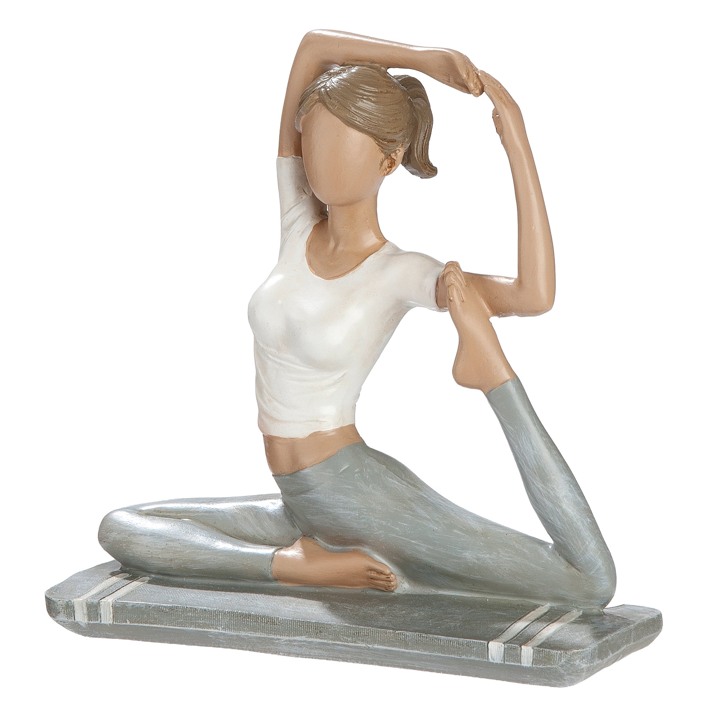 Yogamotiv 14cm"Hannah" weiß/hellgrau (Kunstharz)