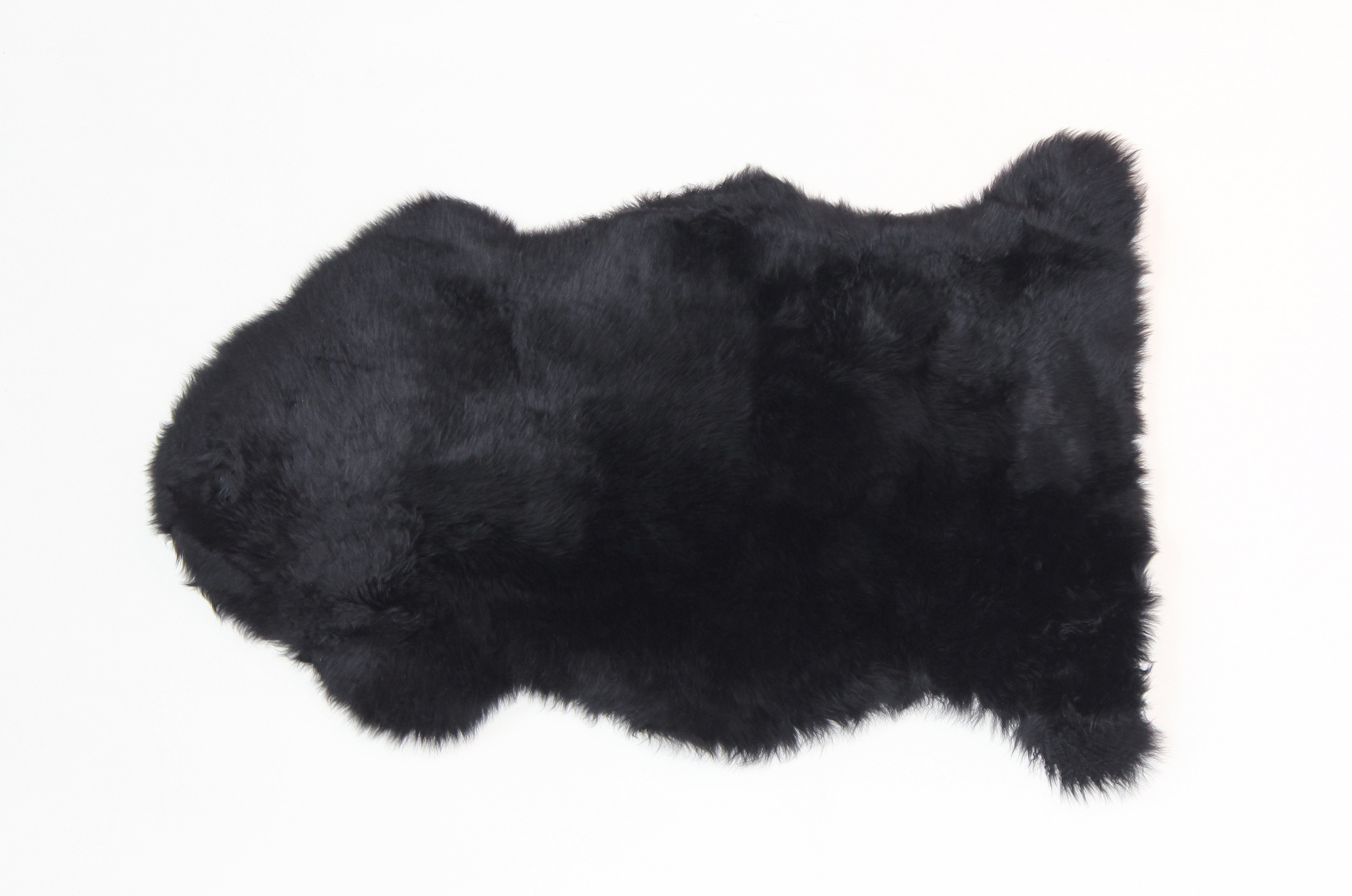 Neuseeland Langwolliges Schaffell ca 95 cm - Black