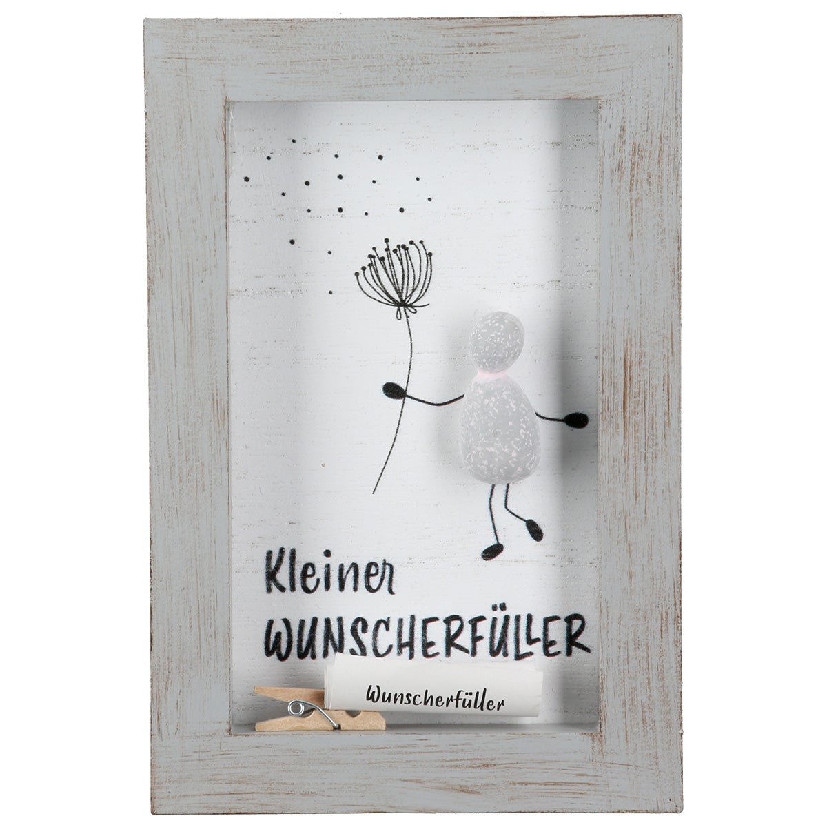 Steinbild "Kleiner WUNSCHERFÜLLER - Lots of Love" 10x15cm
