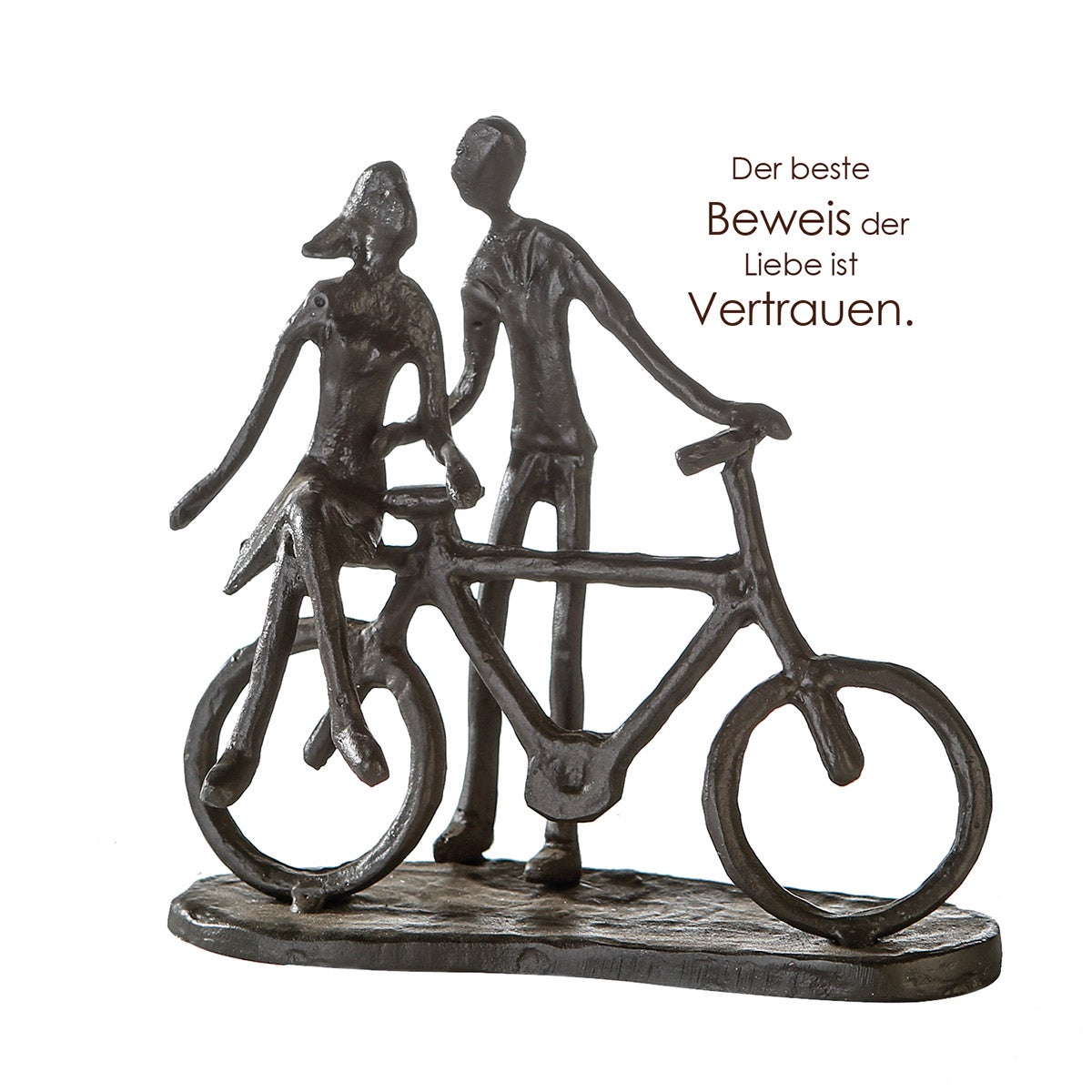 Skulptur "Pair on Bike" Paarmotiv (Bronzeoptik aus Eisen)
