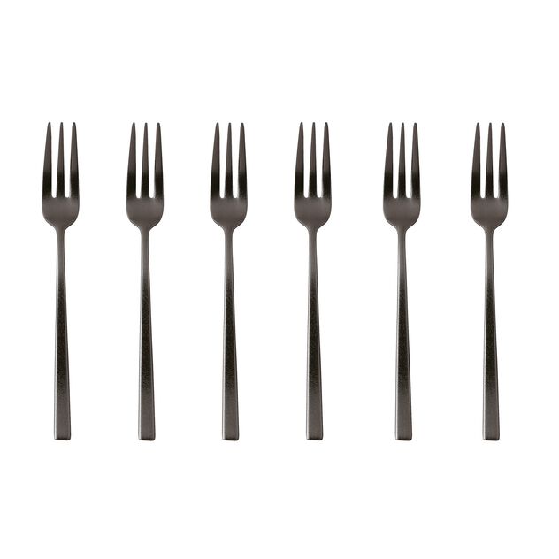 "Rock Diamond 2Black" 6er-Set Kuchengabeln (Edelstahl/PVD)