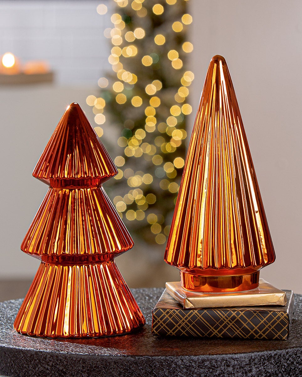 Tannenbaum "Empress" 10x22cm orange (Keramik)