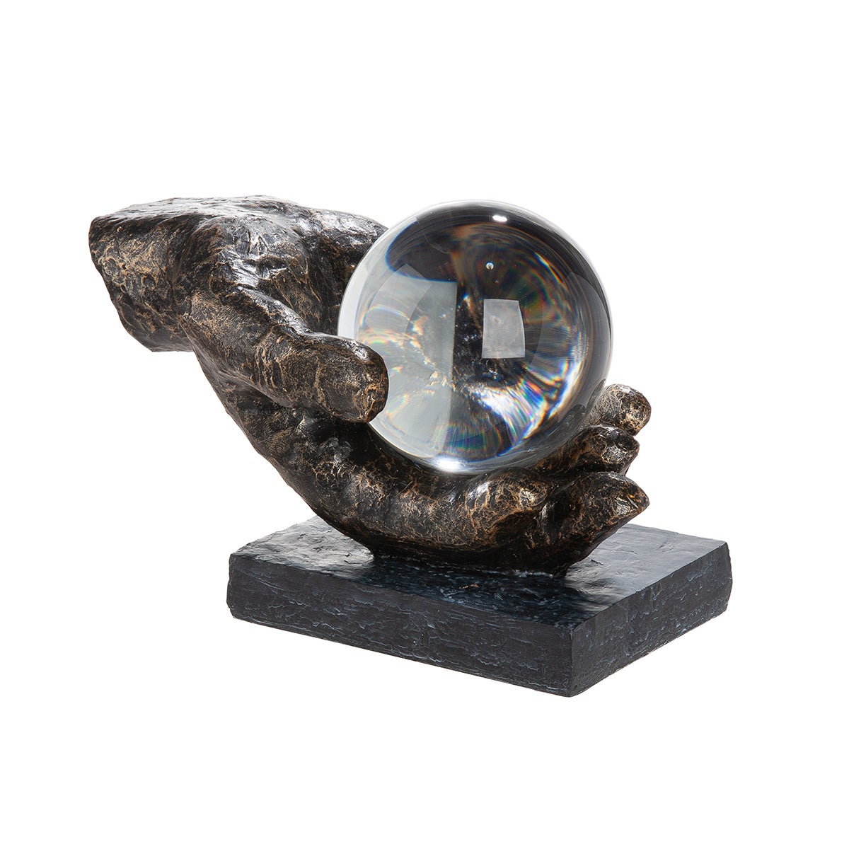 Skulptur Hand "Erkenntnis" schwarz (Glas/Kunstharz)