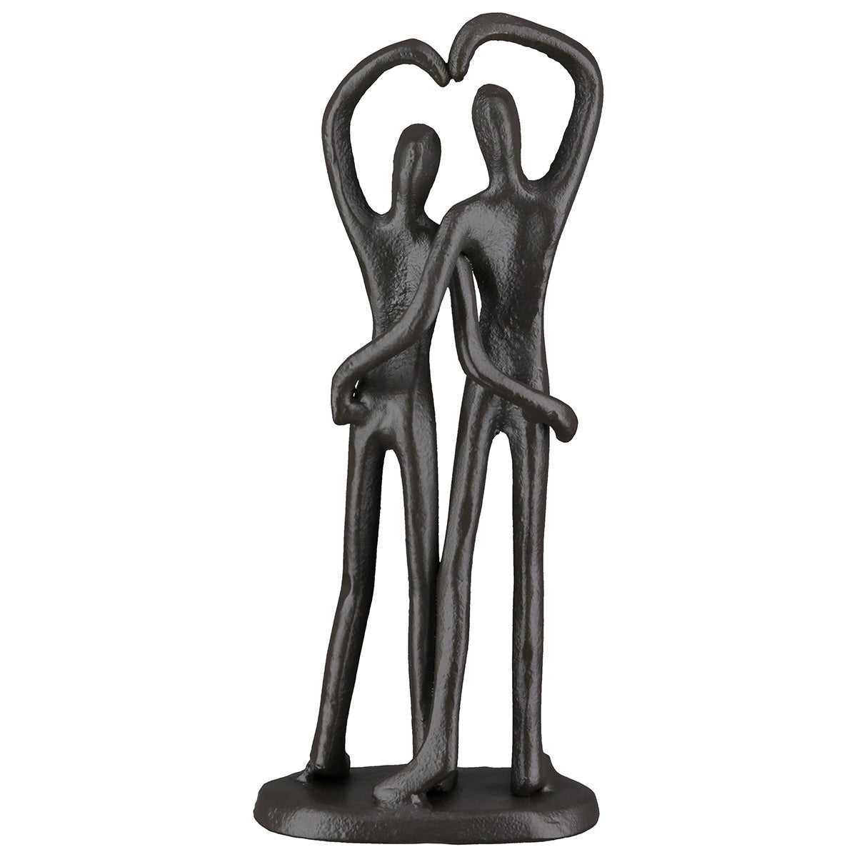 Skulptur Paar "One Heart" (Bronzeoptik aus Eisen)