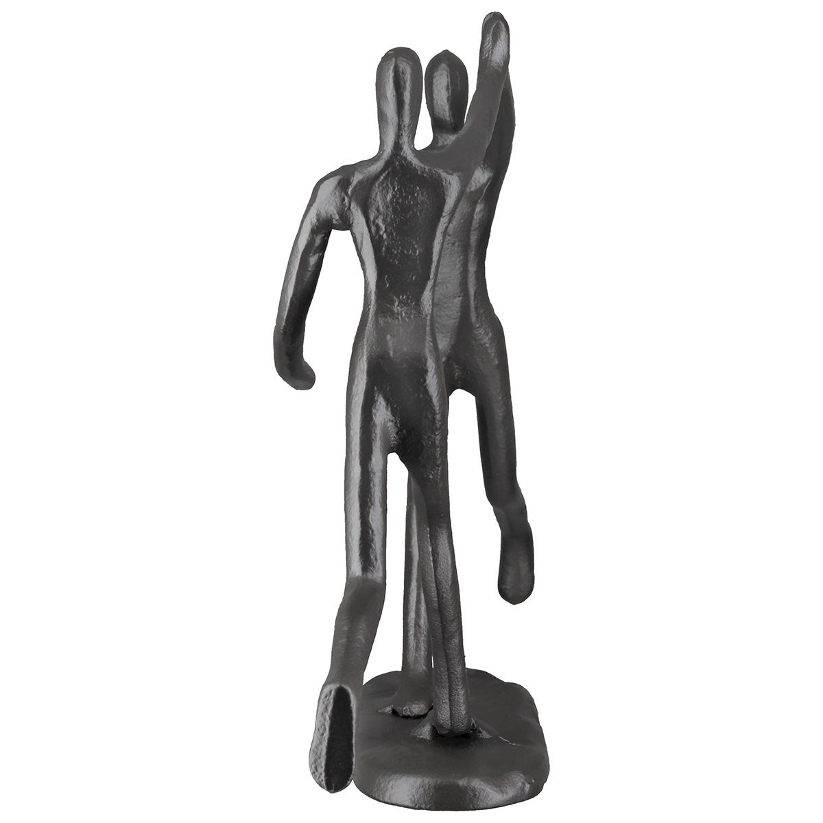 Skulptur Paar "High Five" (Bronzeoptik aus Eisen)