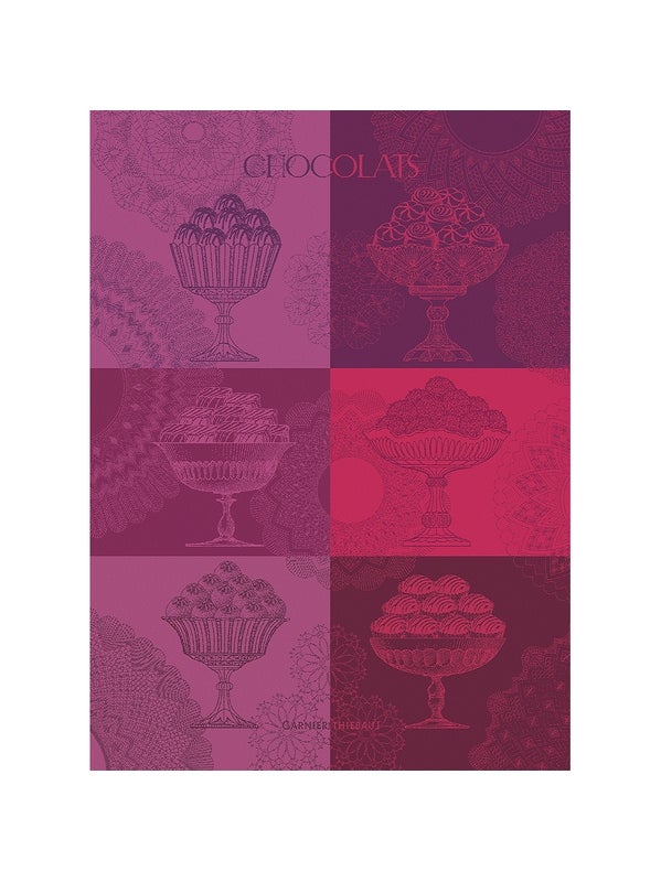 Geschirrtuch CHOCOLATS FINS prune (Pralinen) Geschirrtuch CHOCOLATS FINS prune (Pralinen)
