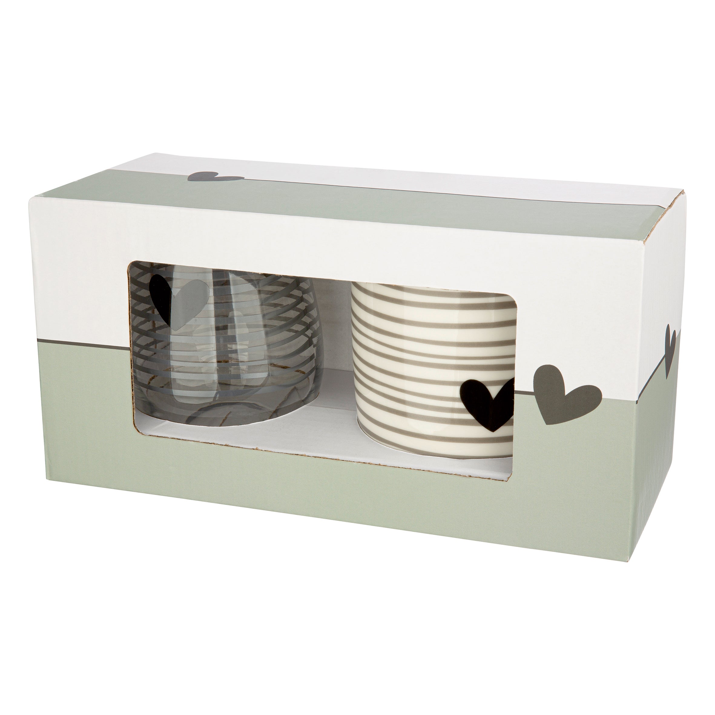 2tlg.-Geschenkset "AMORE" Tasse & Trinkglas (Porzellan/Glas)