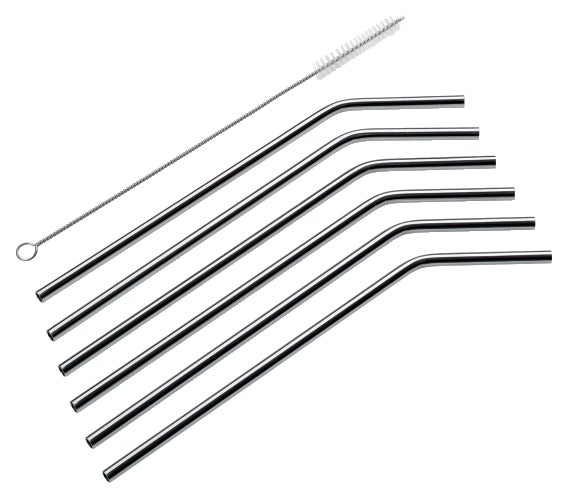 Trinkhalme STEEL, gebogen