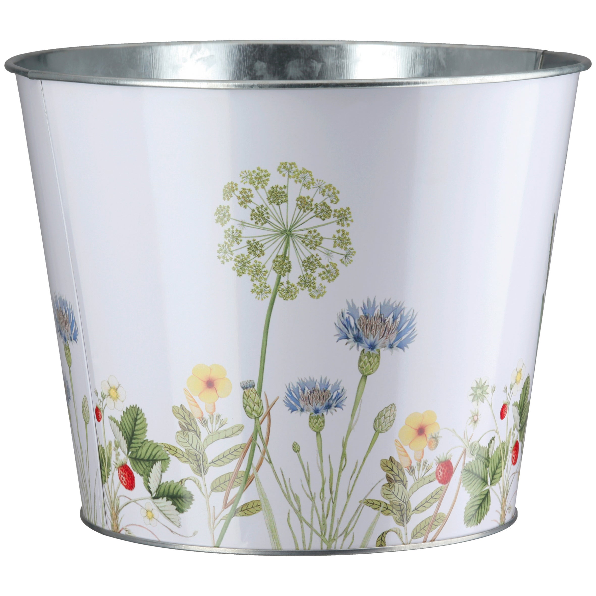 Übertopf 12cm "Wild Flowers" weiß (Eisen)