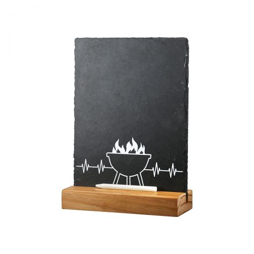 Tafel "Kugelgrill" 21cm (Holz/Schiefer)