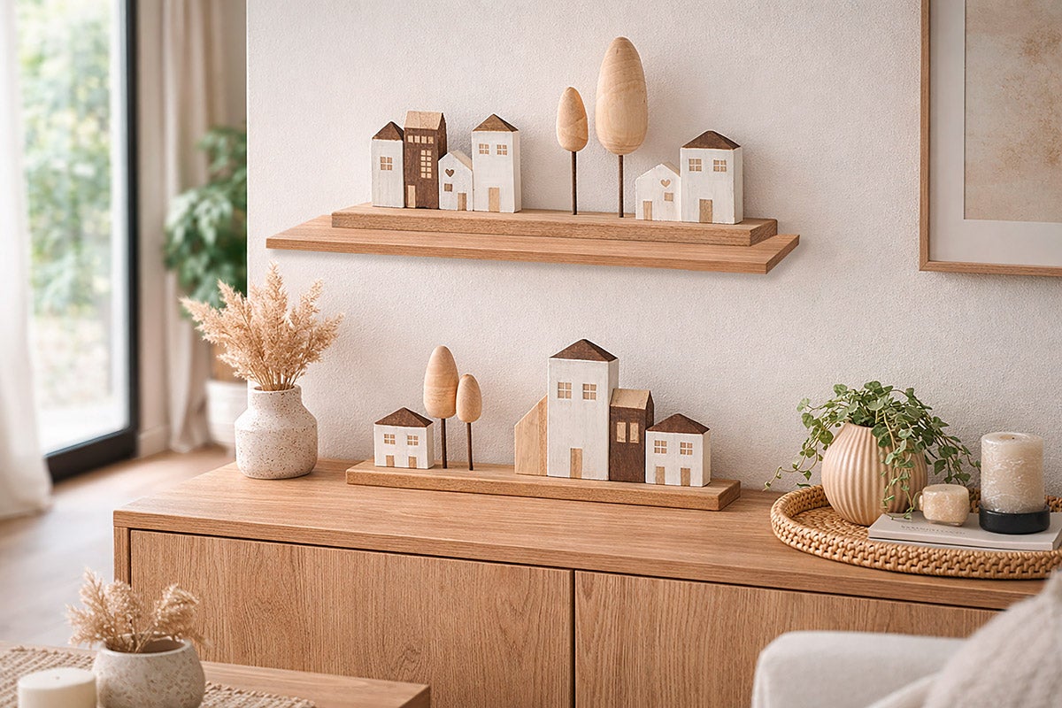 Standrelief "City" 6x34x16cm (Holz)