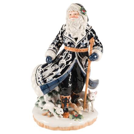 Santa im blauen Mantel 48cm (Fitz and Floyd)