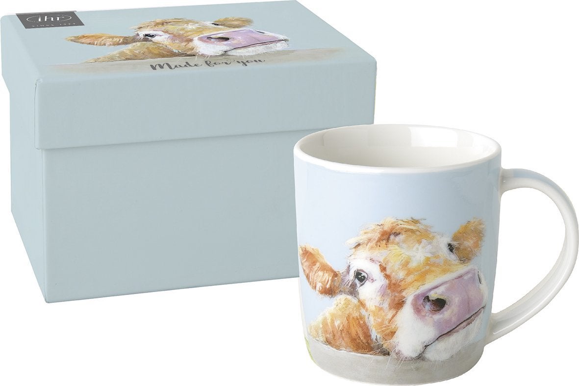 Henkelbecher COW BELLA light blue