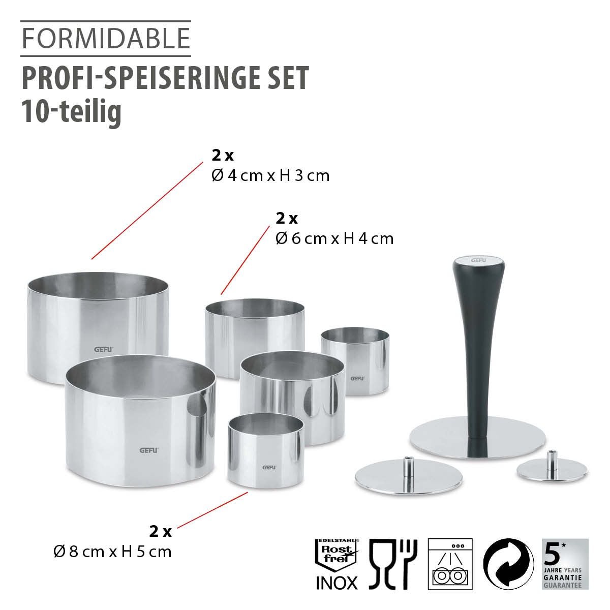 Profi-Speiseringe Set FORMIDABLE