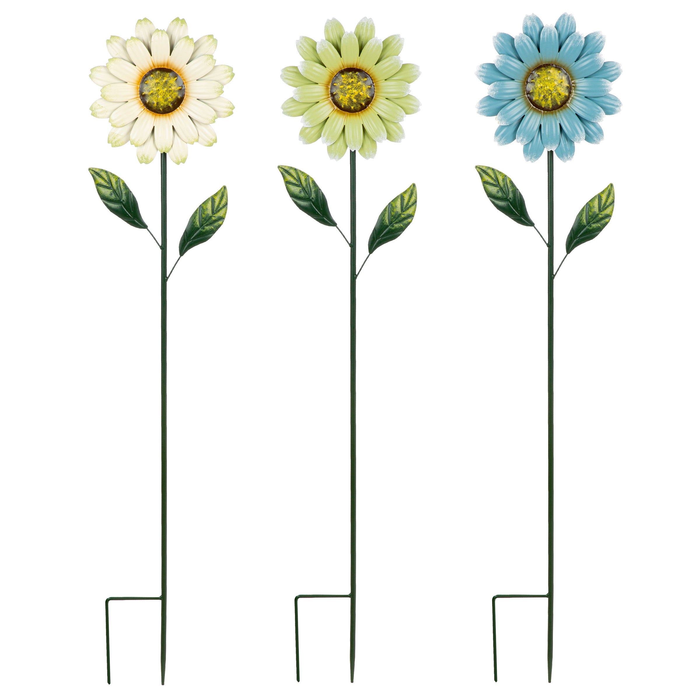 Gartenstecker "Margerite" blau (Metall)