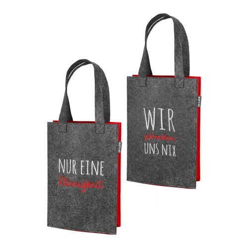Geschenktasche "Wir schenken uns nix" (Filz)