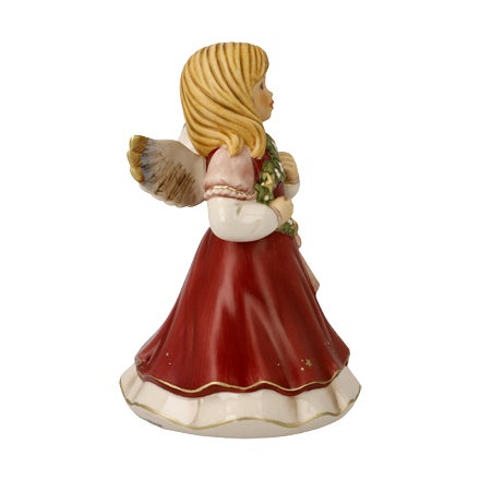 Engel m. Spieluhr "Herzensfroh"14cm (Bordeaux)