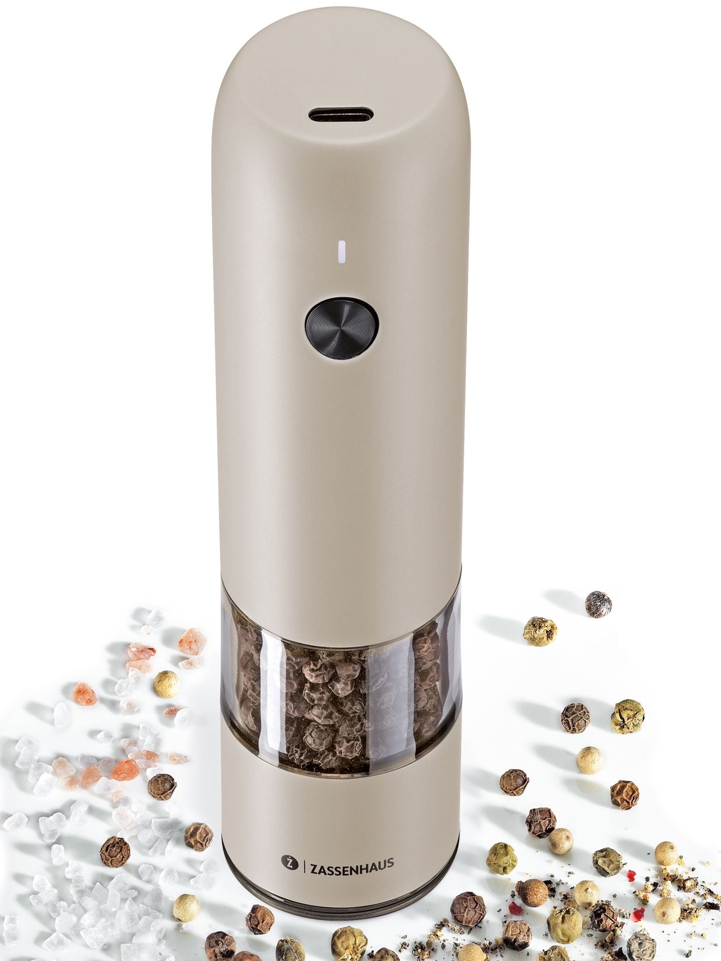 Pfeffermühle KÖLN USB elektrisch 14 cm grau
